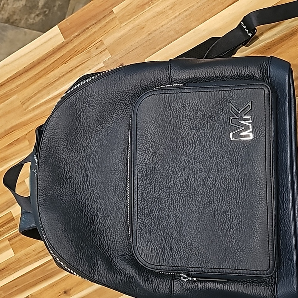Michael Kors Leather Backpack Navy, NEW